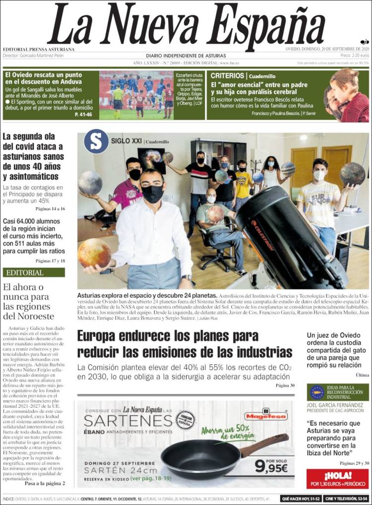 Portada de La Nueva España (Espa&ntilde;a)