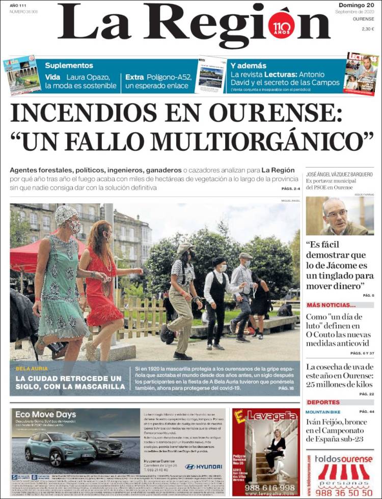 Portada de La Región de Ourense (Espa&ntilde;a)