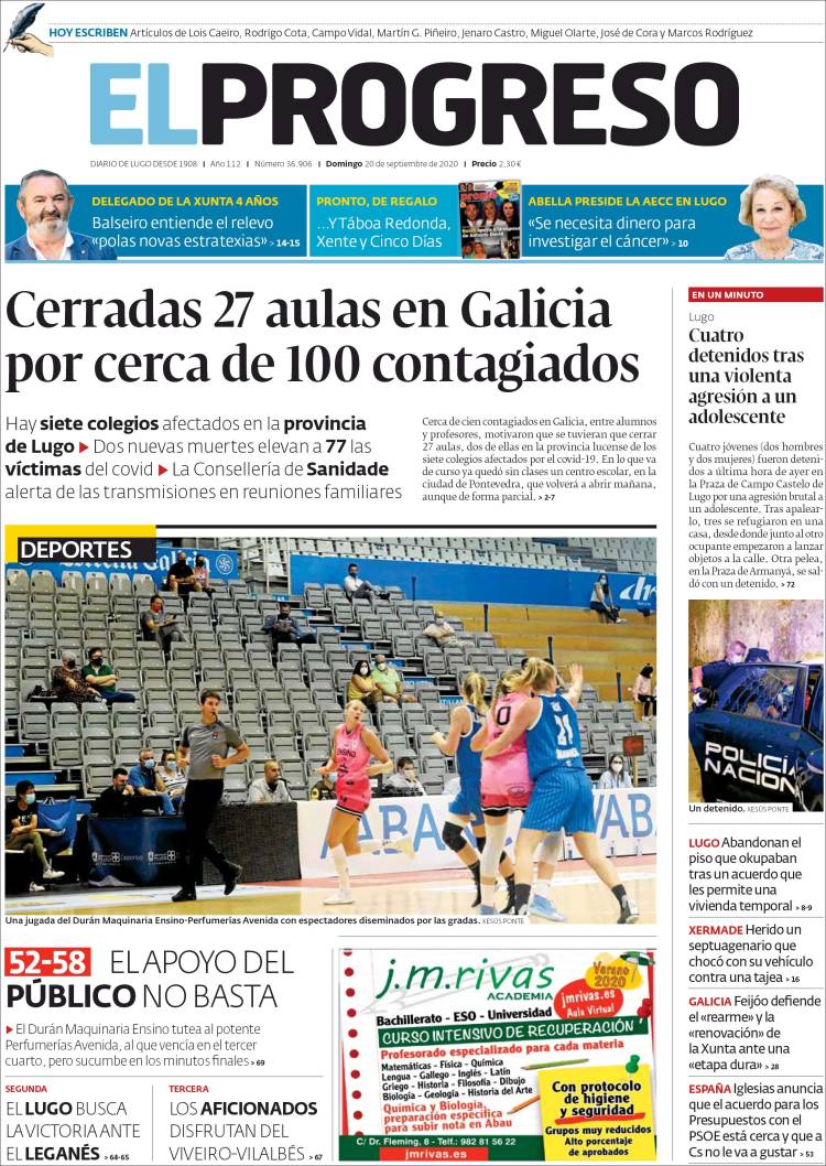 Portada de El Progreso (Espa&ntilde;a)
