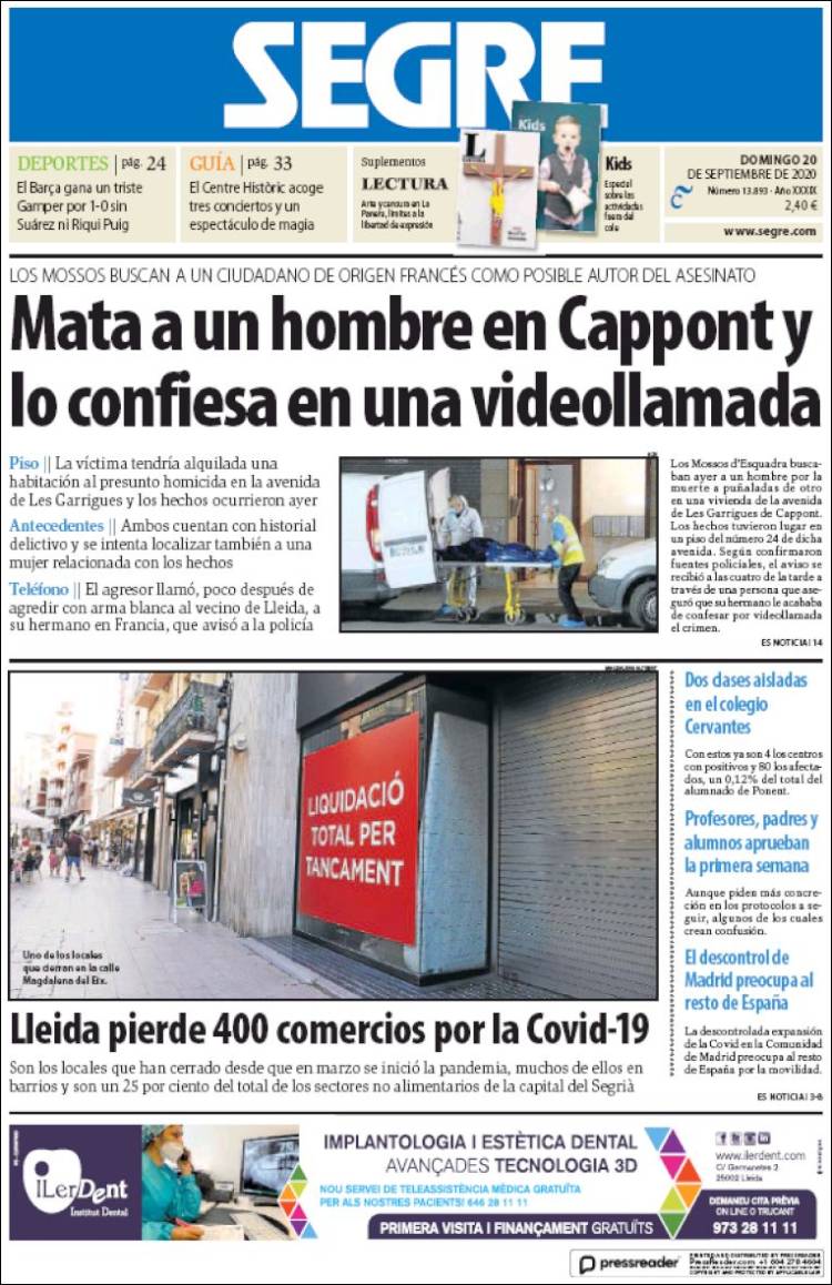 Portada de Segre  (Espa&ntilde;a)