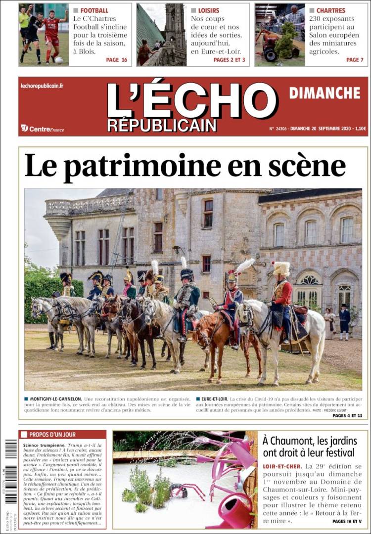 Portada de L'Echo Républicain (Francia)