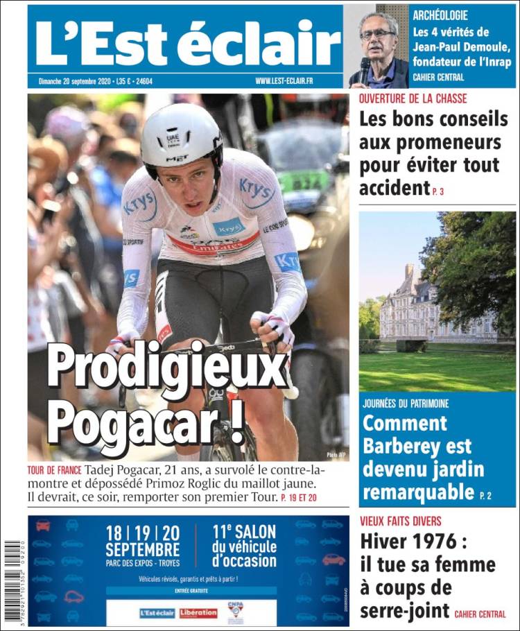 Portada de L'Est Eclair (Francia)