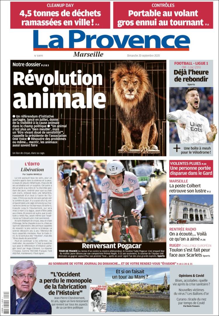 Portada de La Provence (Francia)