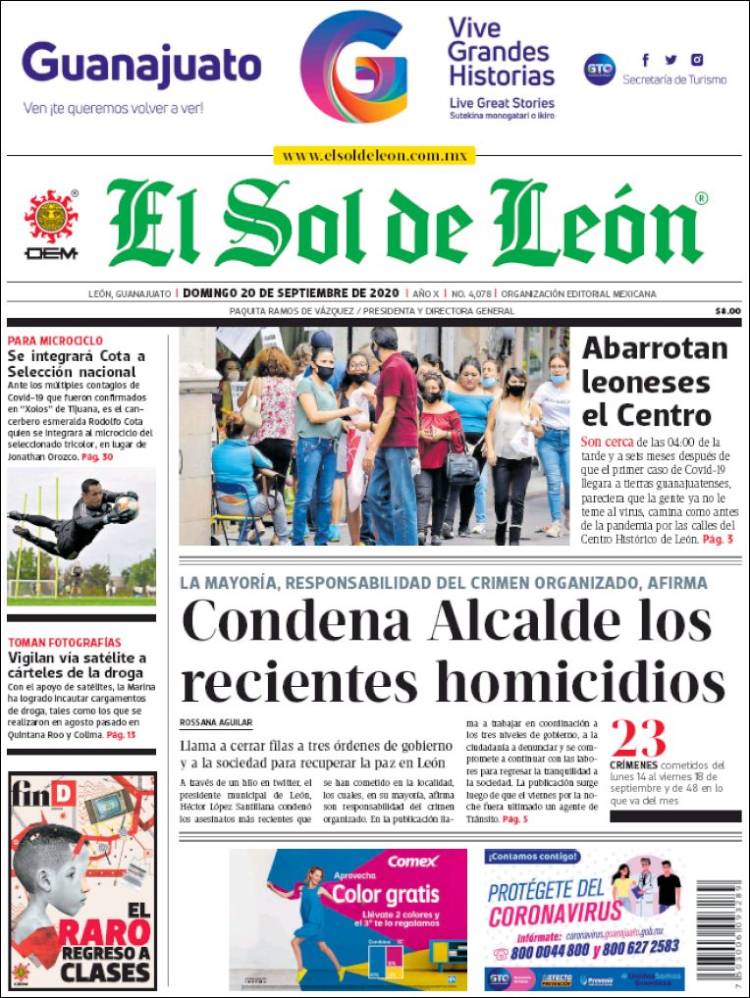 Portada de El Sol de León (M&eacute;xico)