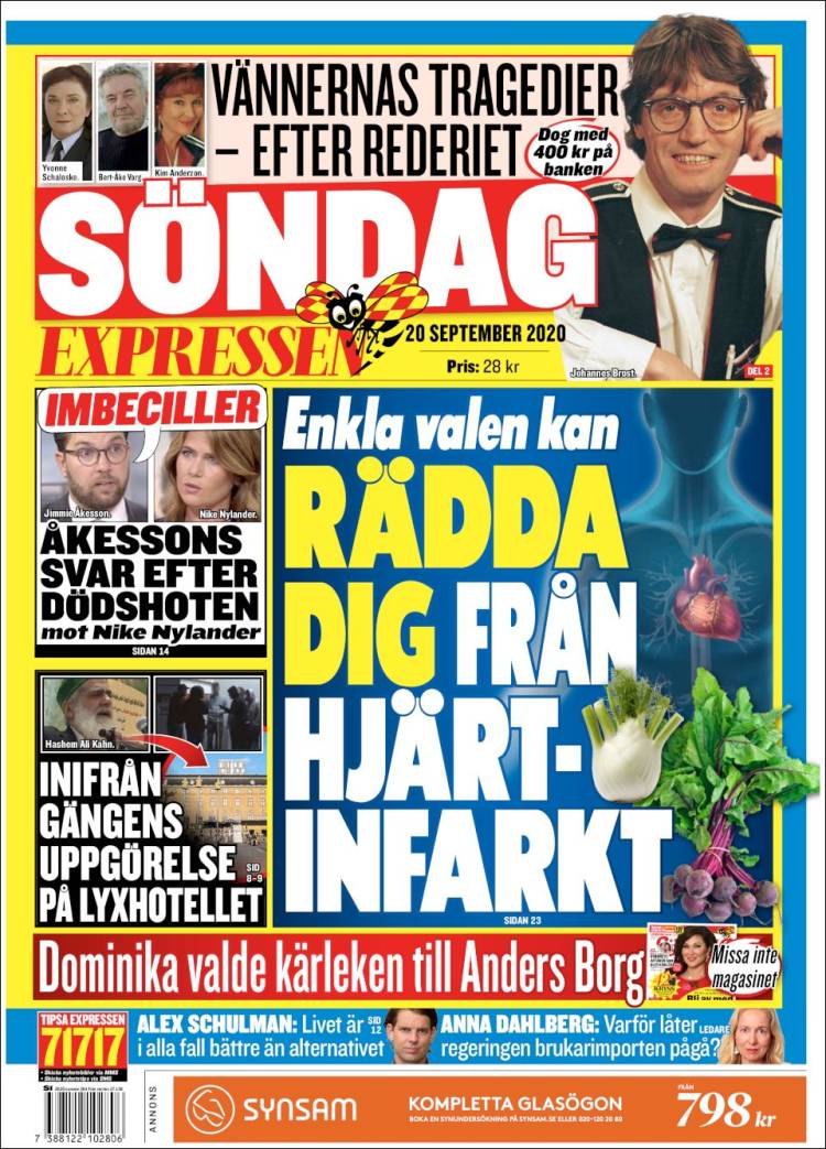 Portada de Expressen (Suecia)
