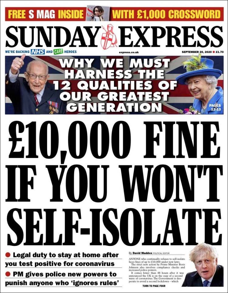 Portada de Daily Express (Reino Unido)