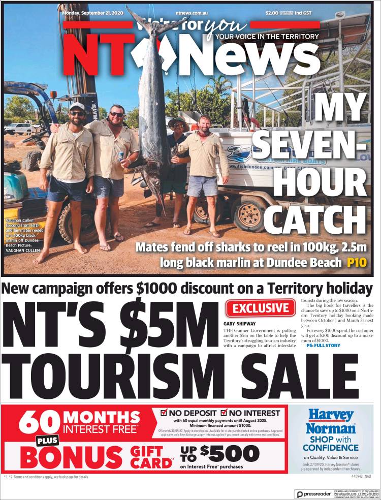 Portada de Northern Territory News (Australia)