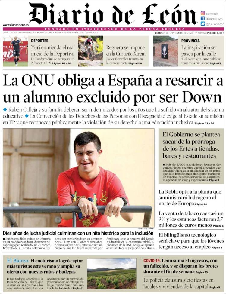 Portada de Diario de León (Espa&ntilde;a)