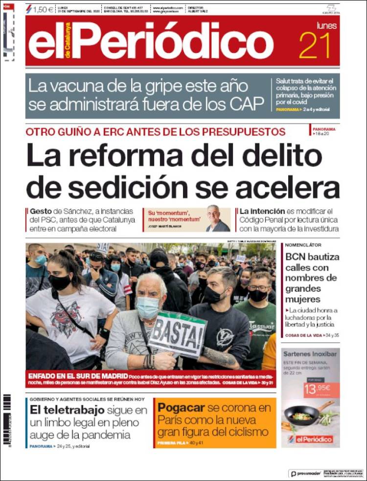 Portada de El Periódico (Espa&ntilde;a)