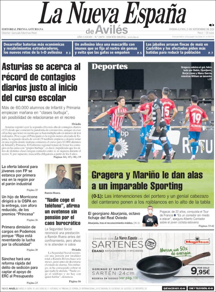 Portada de La Nueva España - Avilés (Espa&ntilde;a)