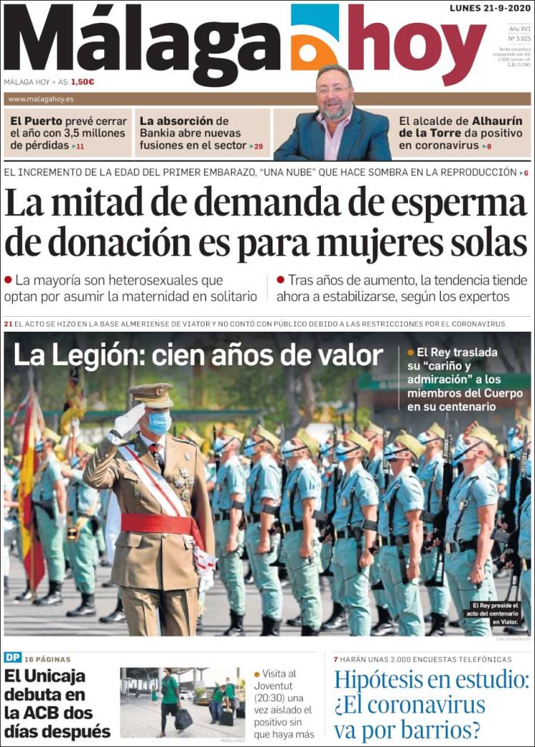 Portada de Málaga Hoy (Espa&ntilde;a)