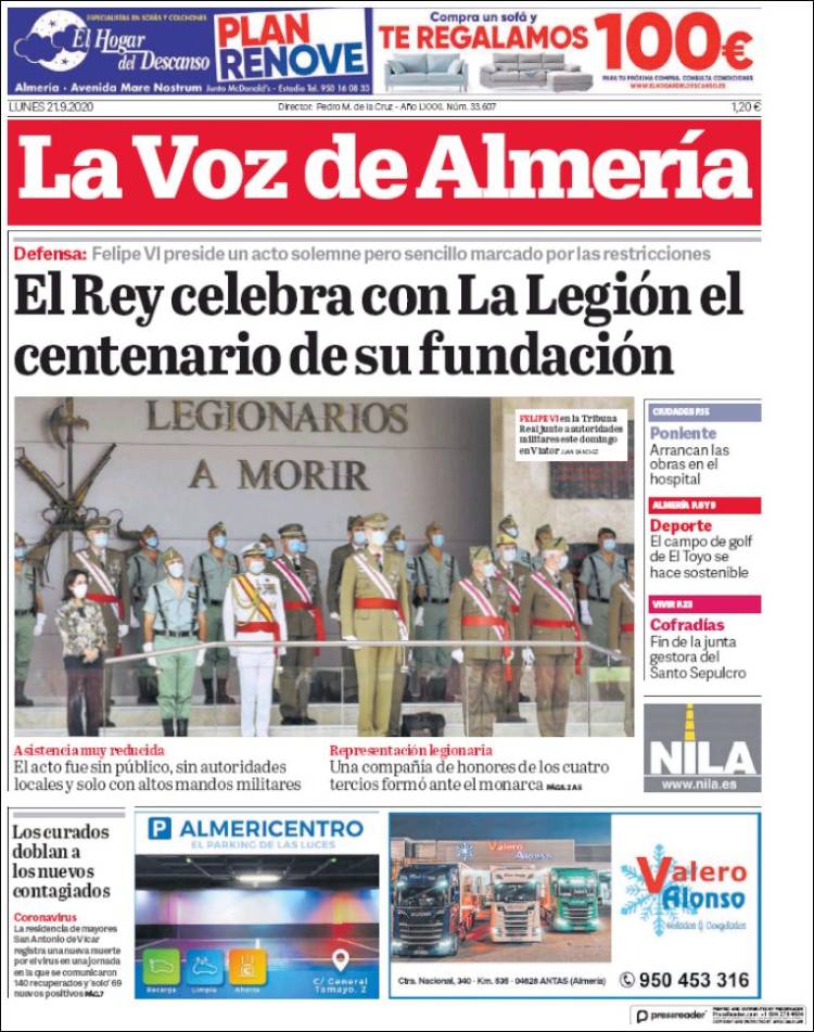 Portada de La Voz de Almería (Espa&ntilde;a)