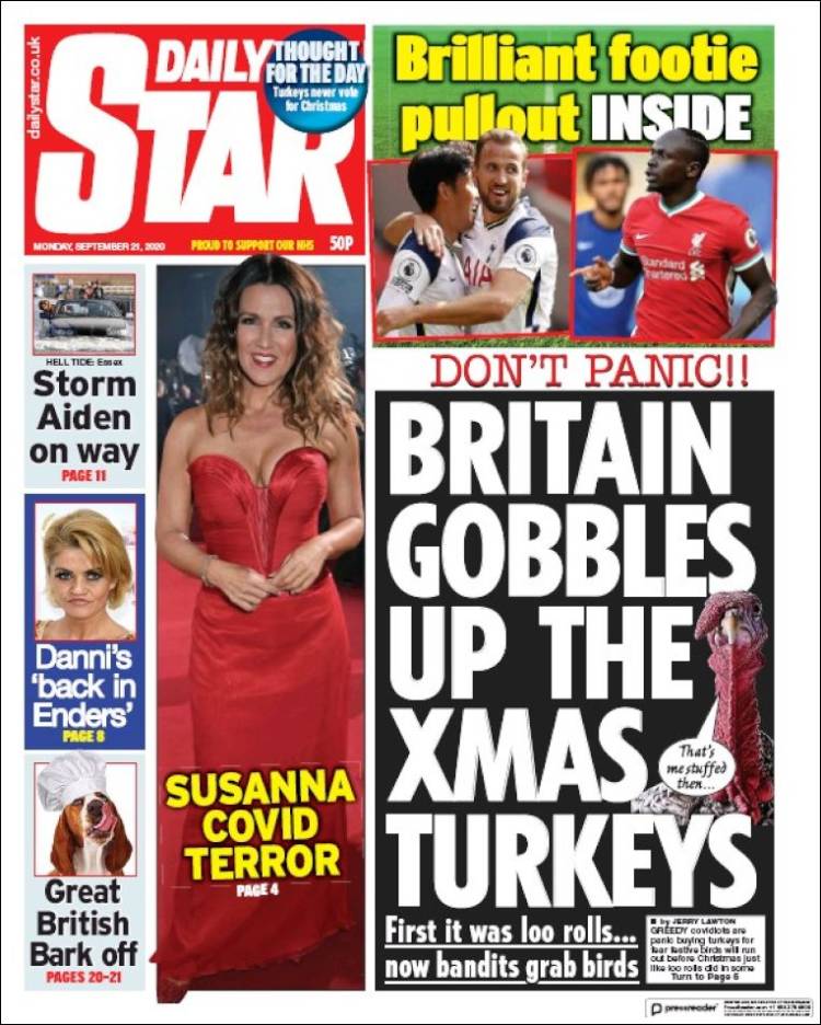 Portada de Daily Star (Reino Unido)
