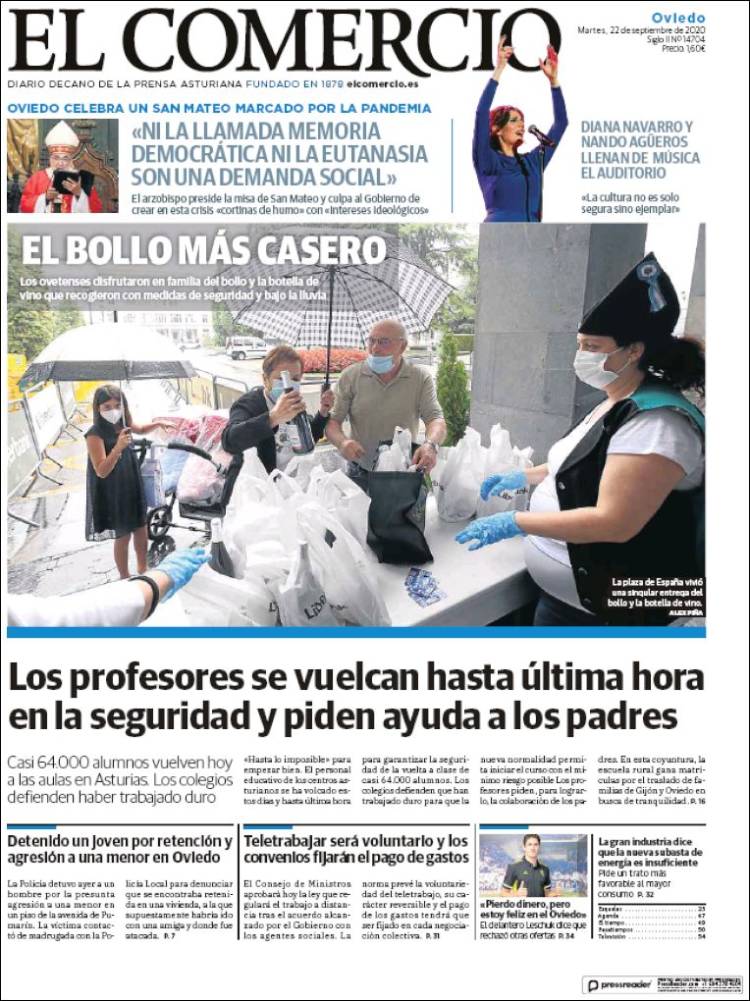 Portada de El Comercio (Espa&ntilde;a)