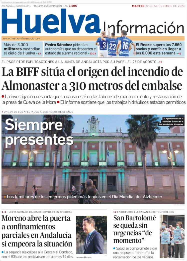 Portada de Huelva Información (Espa&ntilde;a)