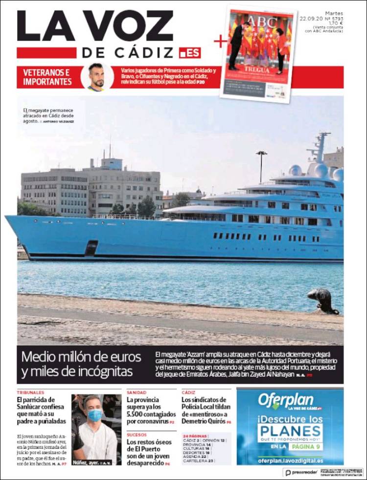 Portada de La Voz de Cádiz (Espa&ntilde;a)