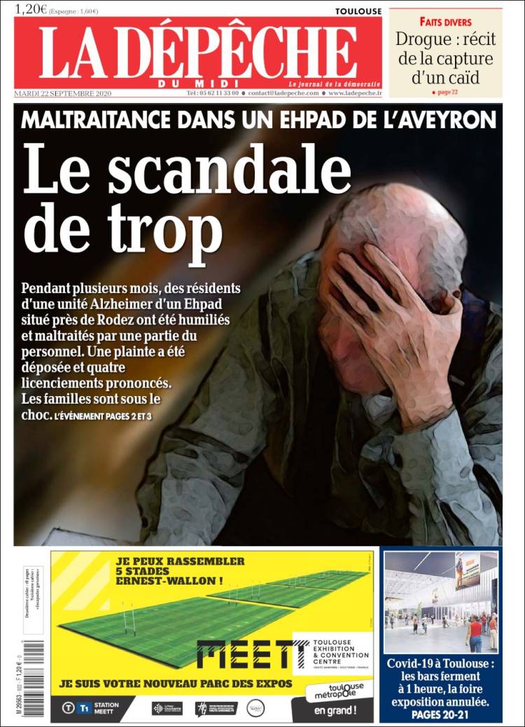 Portada de La Dépêche du Midi (Francia)