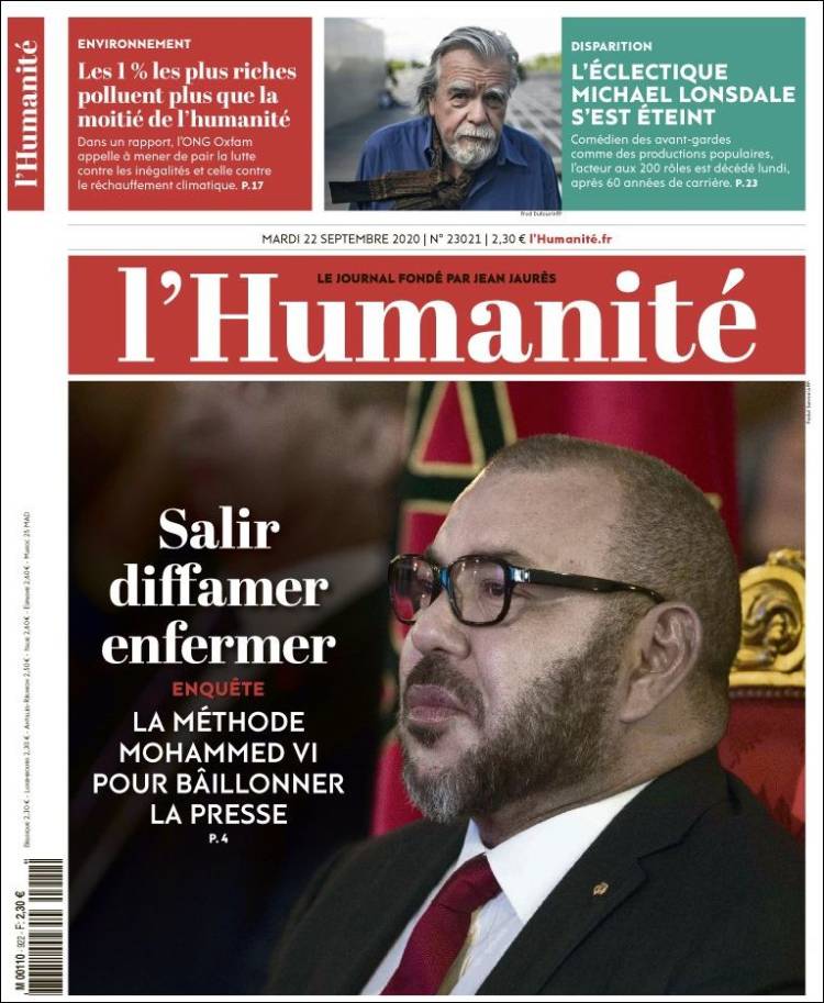 Portada de l'Humanite (Francia)