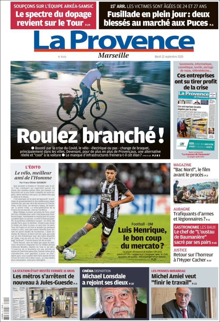 Portada de La Provence (Francia)
