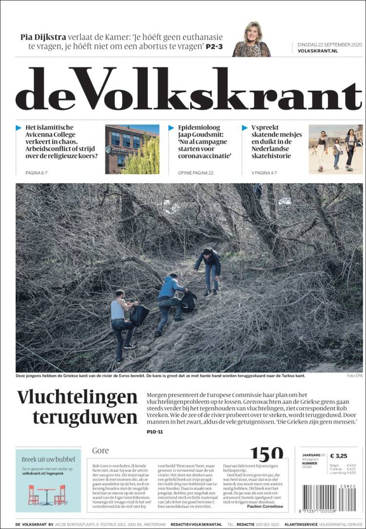 Portada de De Volkskrant (Pa&iacute;ses Bajos)