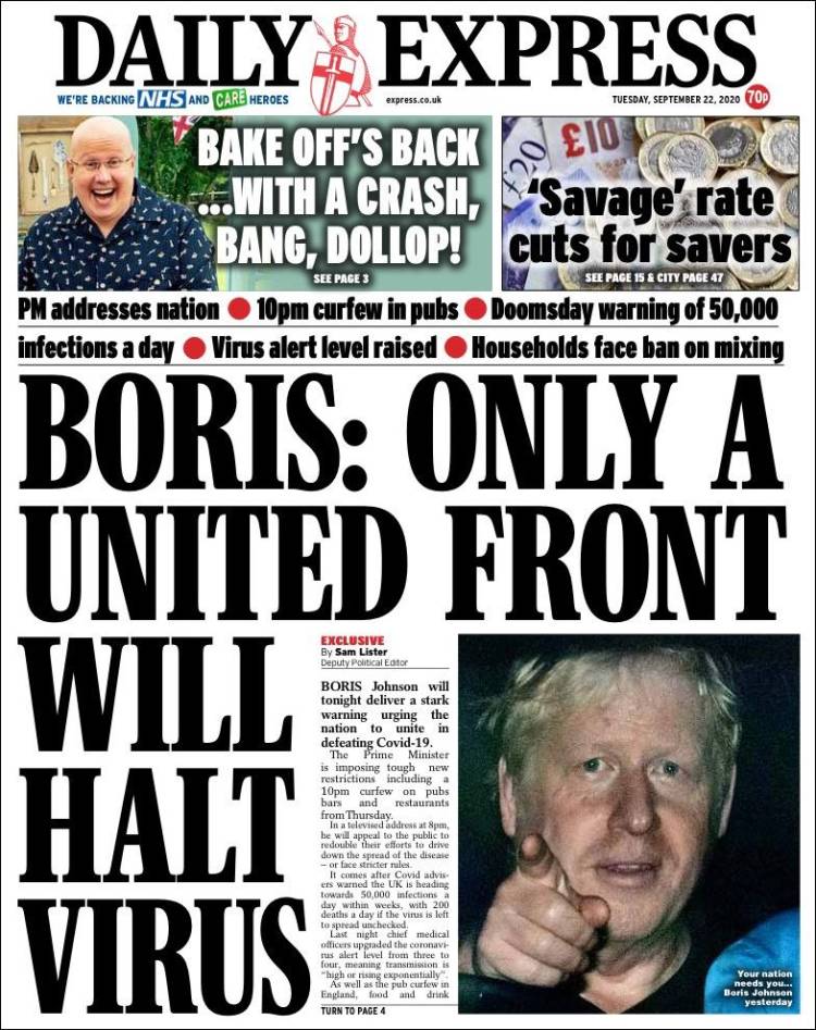 Portada de Daily Express (Reino Unido)