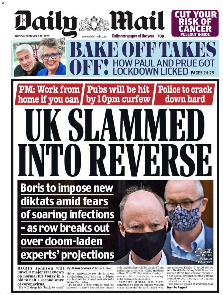 Portada de Daily Mail (Reino Unido)