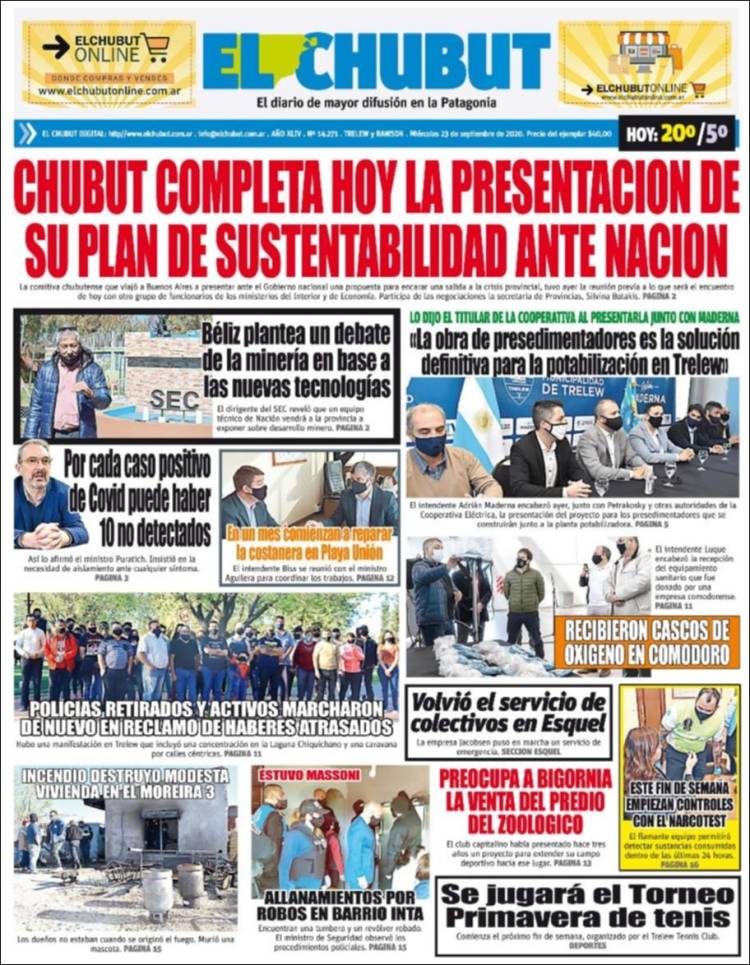 Portada de El Chubut (Argentina)