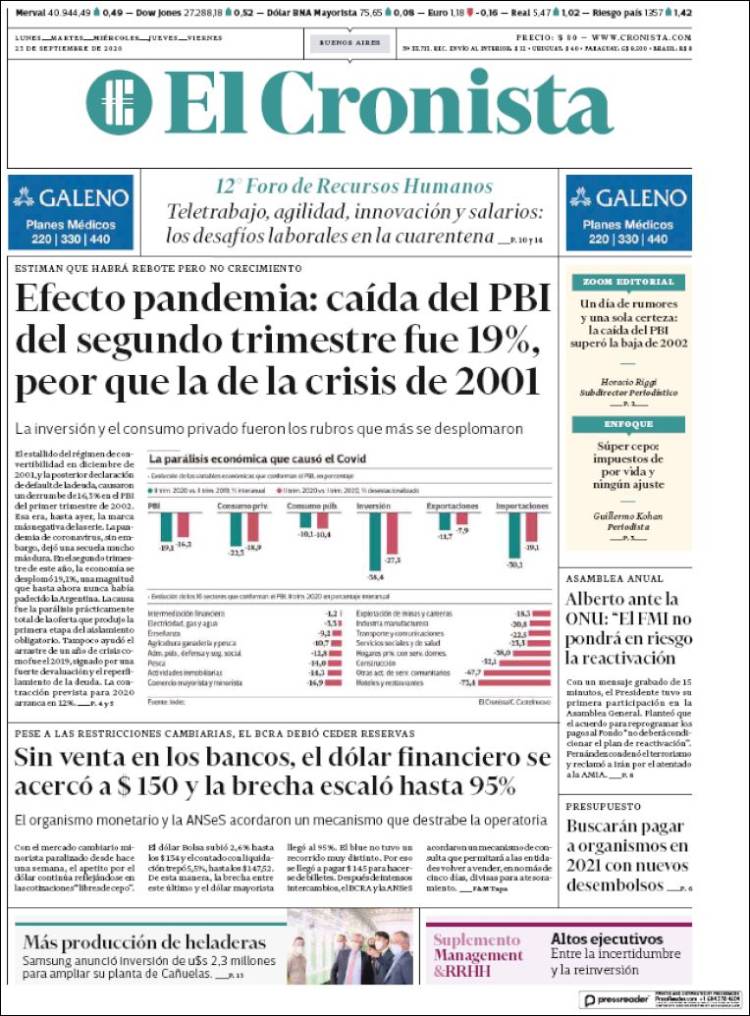 Portada de El Cronista Comercial (Argentina)