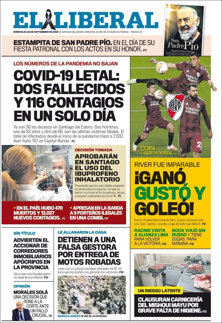 Portada de Diario El Liberal (Argentina)