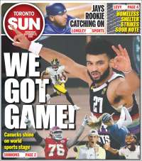 Portada de The Toronto Sun (Canadá)