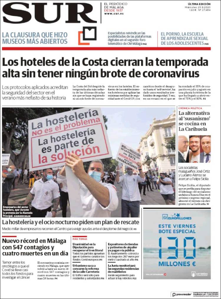 Portada de Diario el Sur (Espa&ntilde;a)