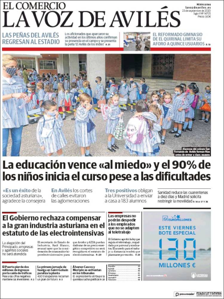 Portada de El Comercio - Avilés (Espa&ntilde;a)