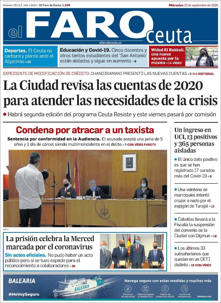 Portada de El Faro de Ceuta (Espa&ntilde;a)