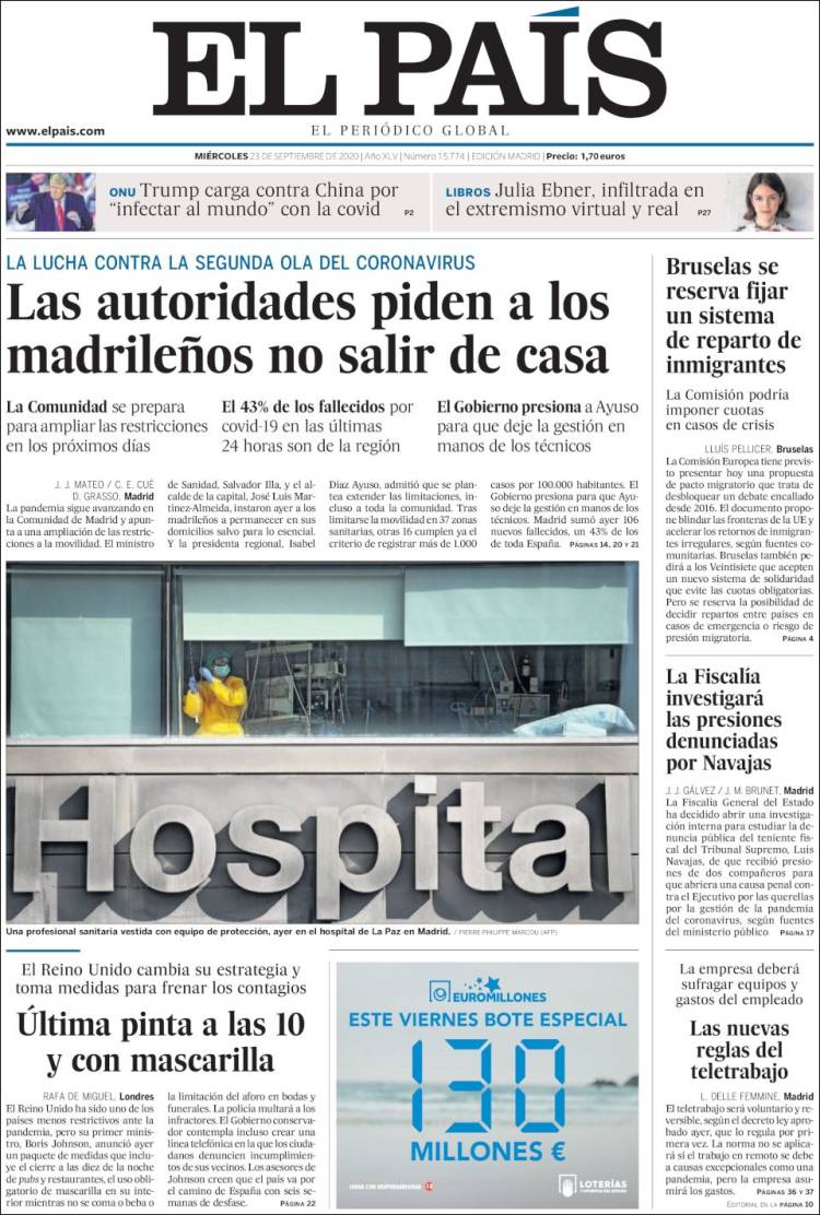 Portada de El País (Espa&ntilde;a)