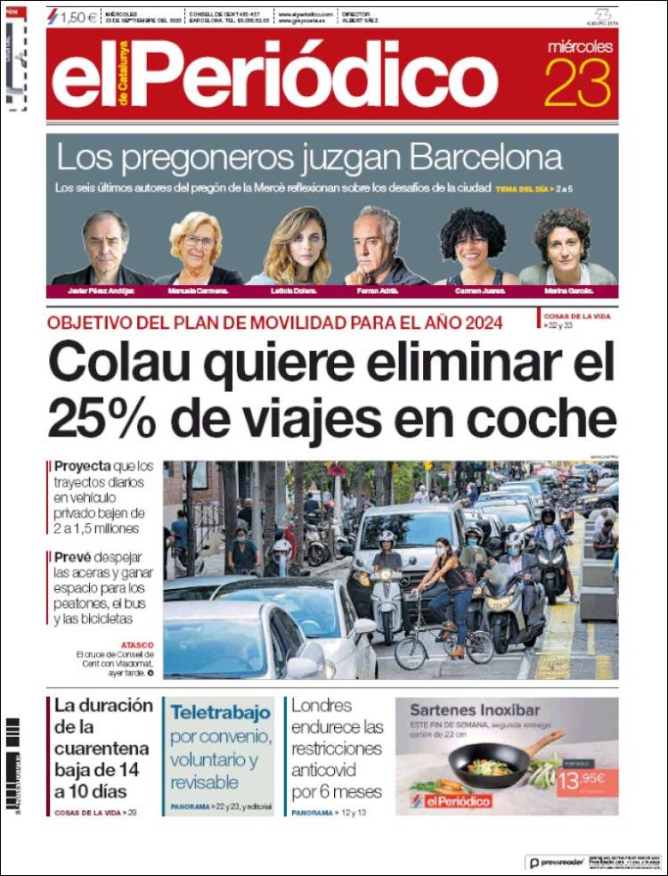 Portada de El Periódico (Espa&ntilde;a)