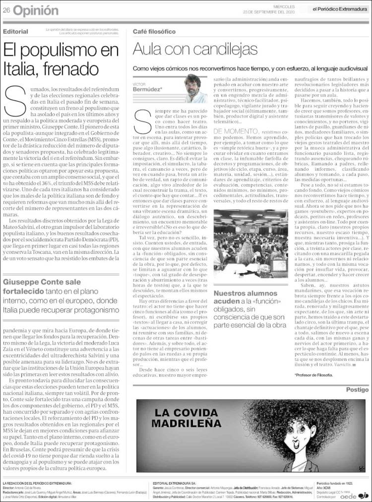 Portada de El Periódico de Extremadura (Espa&ntilde;a)