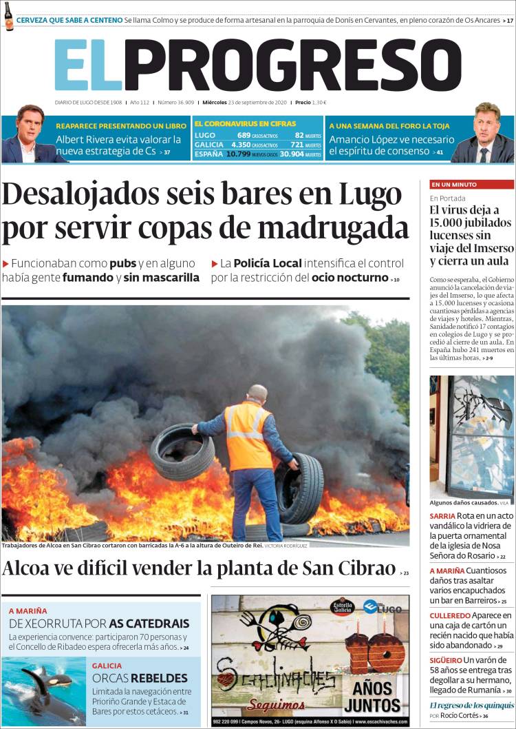 Portada de El Progreso (Espa&ntilde;a)