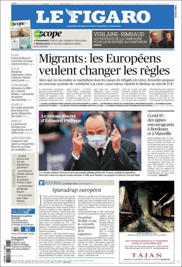 Portada de Le Figaro (Francia)