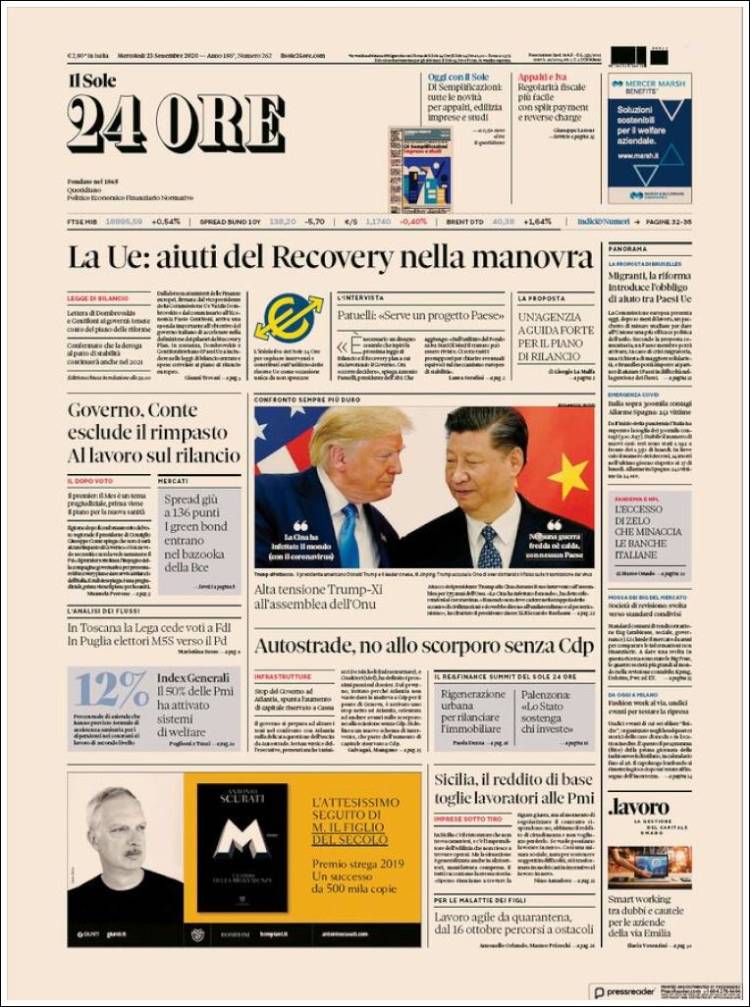 Portada de Il Sole 24 ORE (Italia)