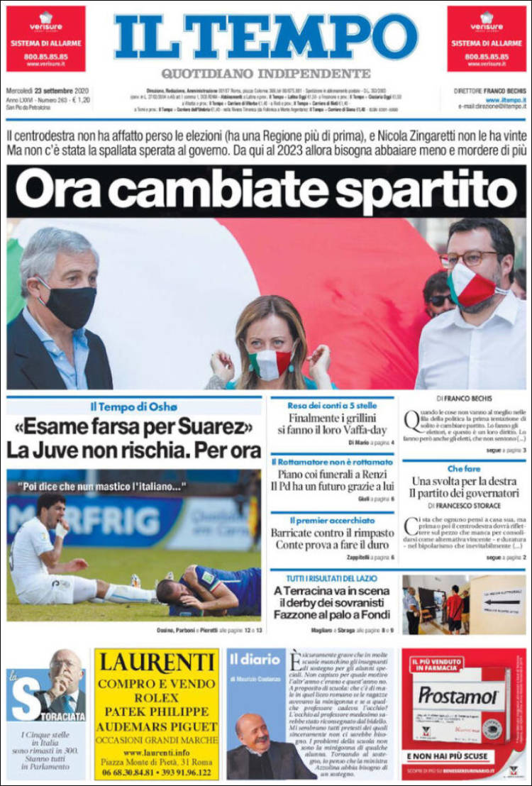 Portada de Il Tempo (Italia)