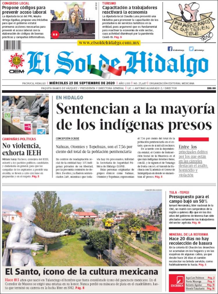 Portada de El Sol de Hidalgo (México)