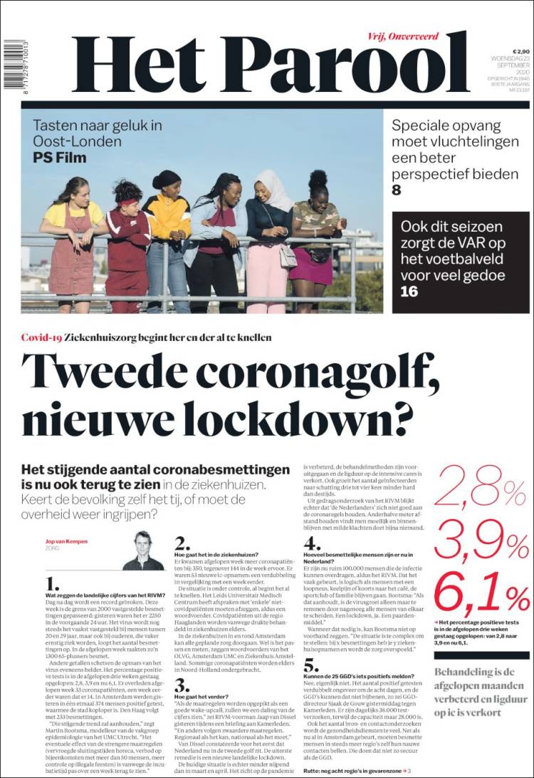 Portada de Het Parool (Pa&iacute;ses Bajos)