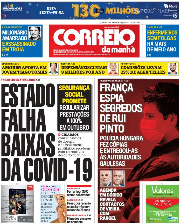Portada de Correio da Manhã (Portugal)