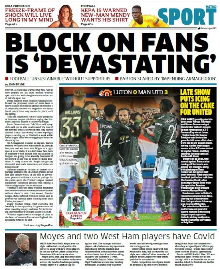 Portada de Metro Sport (Reino Unido)