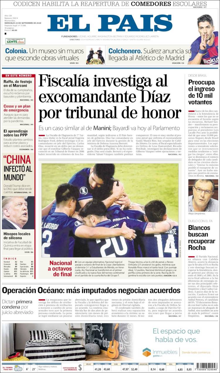 Portada de El País (Uruguay)