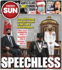 Portada de The Toronto Sun (Canadá)