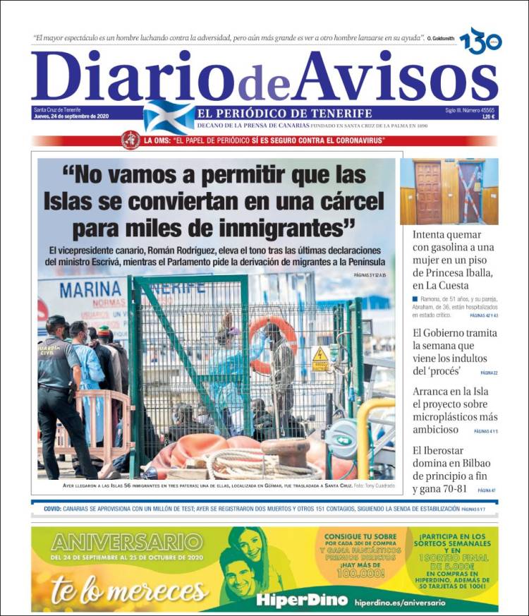 Portada de Diarios de Avisos (Espa&ntilde;a)