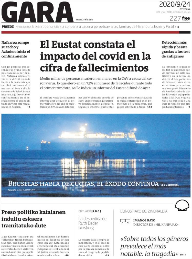 Portada de Gara (Espa&ntilde;a)