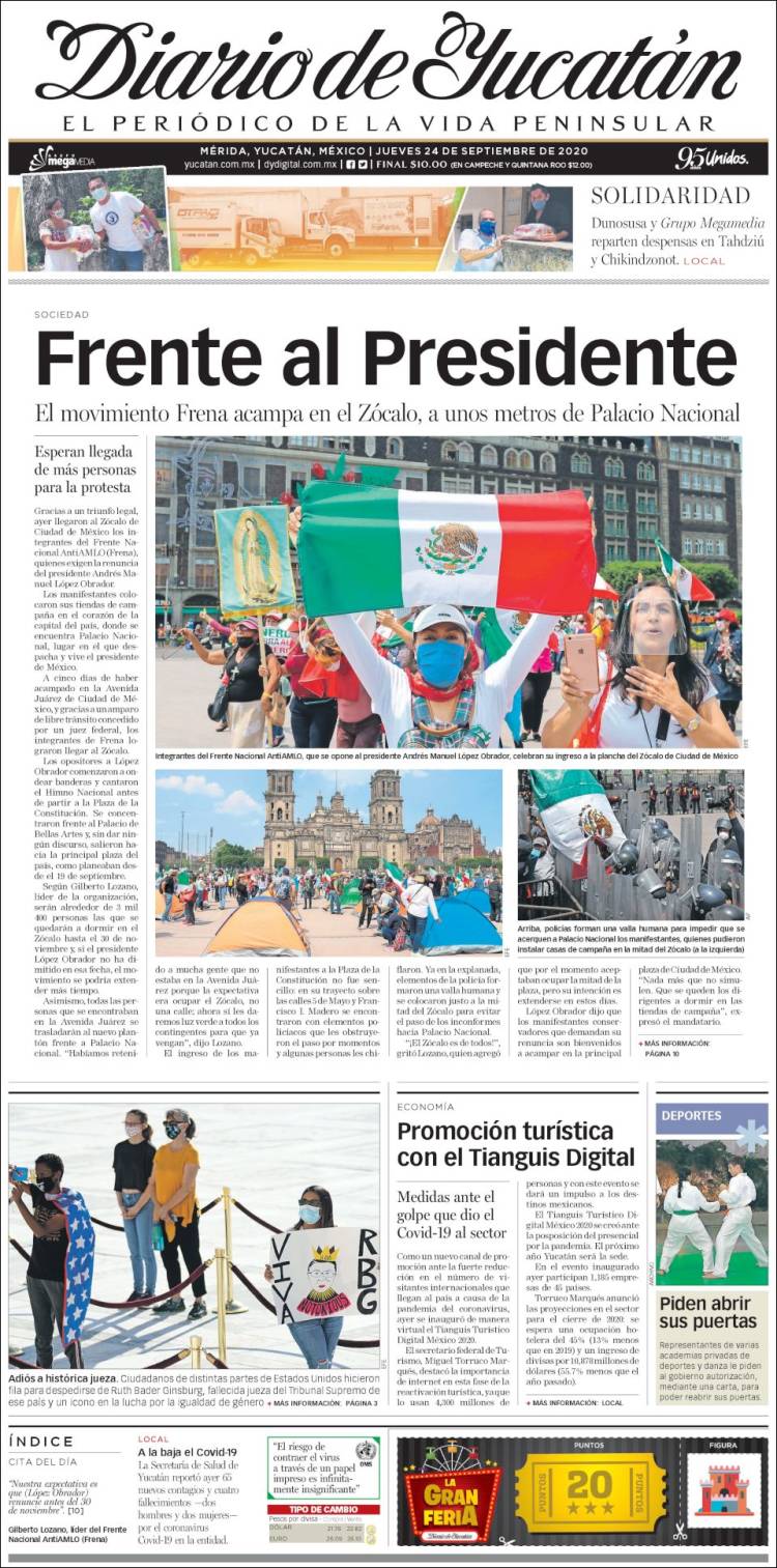 Portada de Diario de Yucatán (M&eacute;xico)