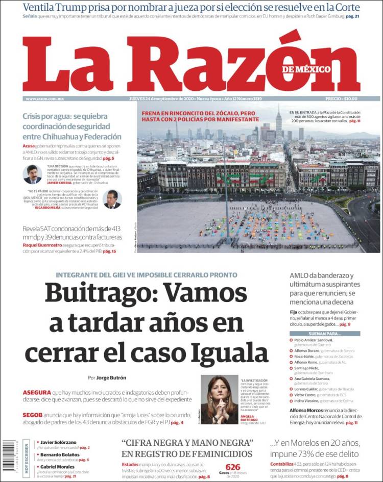 Portada de La Razón (M&eacute;xico)